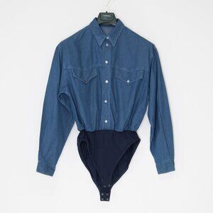 Vintage Georges Marciano Denim Bodysuit